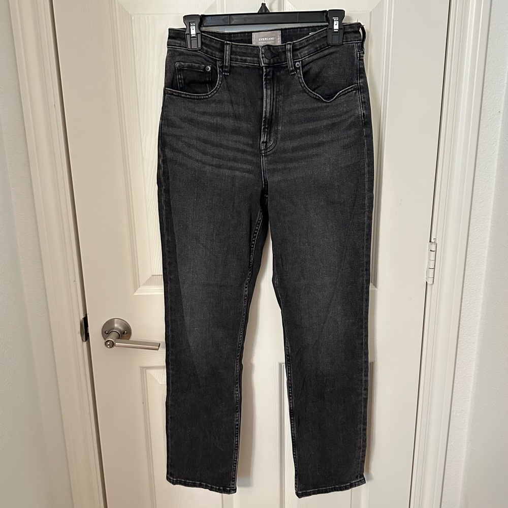 Everlane High Rise Dark Wash Straight-Leg Jeans Size 28